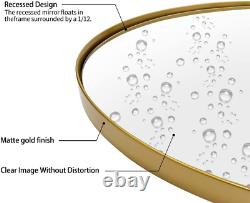 Oval Wall Mirror for Bathroom 24X36 Large Modern Bathroom Mirror with Gold Met