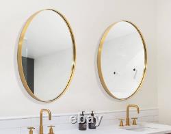 Oval Wall Mirror for Bathroom 24X36 Large Modern Bathroom Mirror with Gold Met
