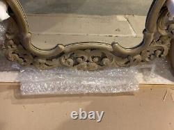 Pair Rococo Style Wall Mirrors-Gold Highlights, Distressed
