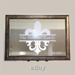 Personalized Mirror XL Large Wood Or Antique Wall Monogram Decoration Unique