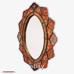 Peruvian Large Oval Wall Mirror, Decorative Accent Wall Mounted Mirror for home