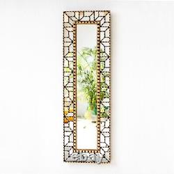Peruvian Large skinny Gold Wall Mirror 39.9tall for Home Wall Decor horizontal