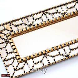 Peruvian Large skinny Gold Wall Mirror 39.9tall for Home Wall Decor horizontal