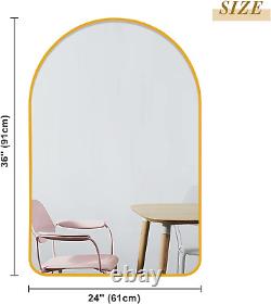 PexFix Arched Wall Mirror 36x24 Large Bedroom Mirror with Aluminum Alloy Thin