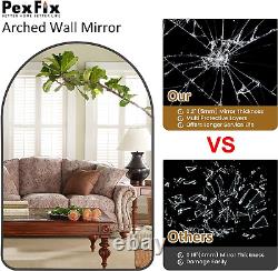 PexFix Arched Wall Mirror 36x24 Large Bedroom Mirror with Aluminum Alloy Thin