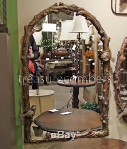 Plaza Arch Bird Branch Large Wall Mirror 37 Mantle Vanity Tuscan Aged Gold Leaf