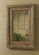 Primitive Large Framed Wall H Wood Mirror Distressed Finish Rustic FREE SHIP
