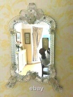 REDUCED STUNNING LARGE 49 cm Vintage Venetian Murano gold dust Glass wall Mirror