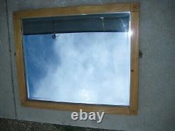 Rare May Large Square 33 1/8 x 27 1/4 Beveled Wall Mirror Antique Wood Frame