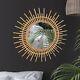 Rattan Sun Burst Mirror Wall Decor Boho Round Woven Wicker Hanging Gold Large