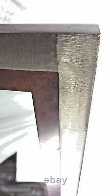 Really Cool Mirror! Aluminum and Rosewood Large Wall Mirror Industrial Look