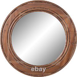 Reclaimed Wood Large round Wall Accent Mirror