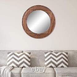 Reclaimed Wood Large round Wall Accent Mirror