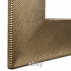 Ribbed Champagne Oversize 60 Wall Mirror Silver Gold Textured Classic Large