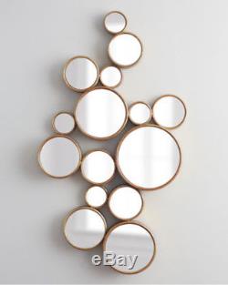 Round Circles Wall Mirror Large Contemporary 41 Modern Gold Frame