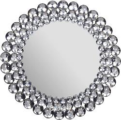 Round Wall Glass Mirror for Living Room Large Elegant Crystal Beads Home Décor