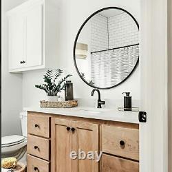 Round Wall Mirror36 Large Black Wall Mounted Circle Mirror for WashroomEntry