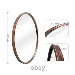 Round Wall Mirror 36 Inch Copper Large Circle Bathroom Mirror Bronze 36x36