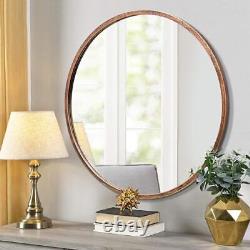 Round Wall Mirror 36 Inch Copper Large Circle Bathroom Mirror Bronze 36x36