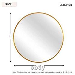 Round Wall Mirror Large Circle Mirrors for Bathroom Living Rooms-Aluminum All