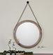 Round Wood Wall Mirror on Chain Large 34