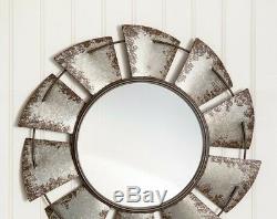 Rustic Farm House Country Style Large Windmill Wall Mirror Sculpture Hanging