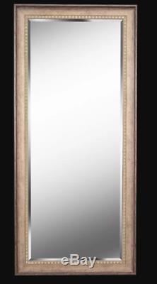 Rustic Full Length Mirror Distressed Floor Leaning Wall Hang Natural Gold Large