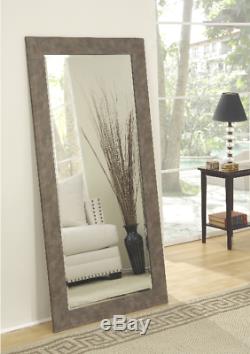 Rustic Large Wall Mirror Floor Leaning Standing Full Length Beveled Glass Iron
