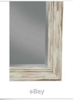 Rustic Vanity Mirror Bathroom Wood White Wash Coastal Decor Wall Farmhouse Large