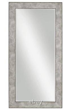 Rustic Wall Mirror Floor Leaning Standing Large Full Length Beveled Glass Gray