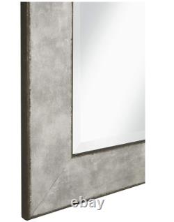 Rustic Wall Mirror Floor Leaning Standing Large Full Length Beveled Glass Gray