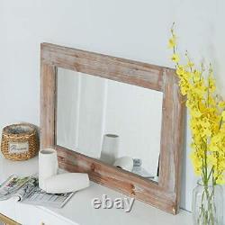 Rustic Wood Frame Wall Mirror, Large Rustic Farmhouse Mirror Decor, Vertical