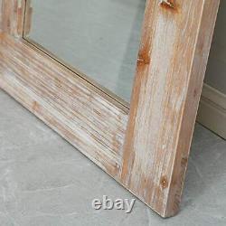 Rustic Wood Frame Wall Mirror, Large Rustic Farmhouse Mirror Decor, Vertical