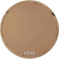 Rustic round Decorative Large Wall Mirror 30 with Wood Frame for Living Room