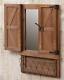 SALE /Country new large wood Barn Doors wall mirror with Basket / nice