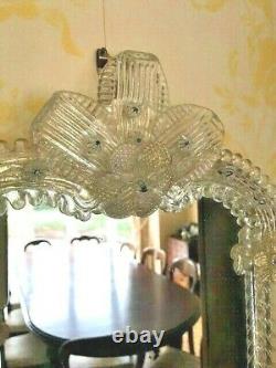 STUNNING LARGE 49cm Vintage Venetian Murano gold dust Glass wall Mirror