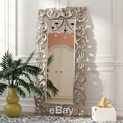 Scroll Champagne Silver Mirror Floor Full Length Wall Large