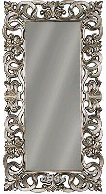 Scroll Champagne Silver Mirror Floor Full Length Wall Large Pick Up Only
