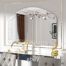 Silver Arched Mirror Large Wall Decorative Mirror fr Living Room Entryway Mantel