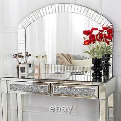 Silver Arched Mirror Large Wall Decorative Mirror fr Living Room Entryway Mantel