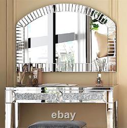 Silver Arched Mirror Large Wall Decorative Mirror fr Living Room Entryway Mantel