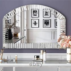 Silver Arched Mirror Large Wall Decorative Mirror fr Living Room Entryway Mantel