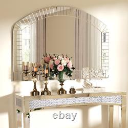 Silver Arched Mirror Large Wall Decorative Mirror fr Living Room Entryway Mantel