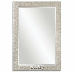 Silver Champagne Wood Frame Large Beveled Wall Mirror 41 Modern Chic