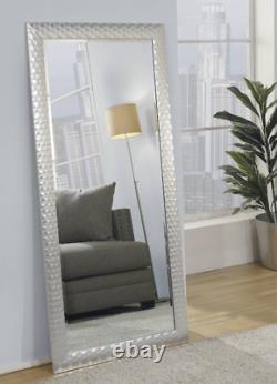 Silver Full Length Floor Mirror Wall Hang Leaner Large Beveled Bathroom Vanity