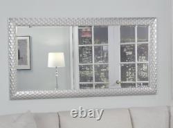 Silver Full Length Floor Mirror Wall Hang Leaner Large Beveled Bathroom Vanity