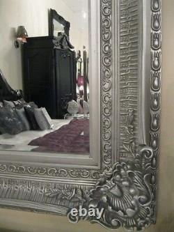 Silver Ornate Wall Statement Large Period Huge French Over Mantle Mirror 4ft