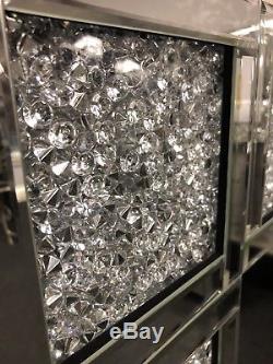 Sparkly Square Large Diamands Crystal Panel Frame Wall Mirror Glits