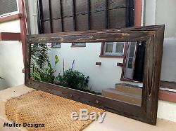 Standing mirror/ large wall mirror/ barnwood mirror/ Black wood mirror