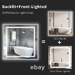 Super Bright Large LED Bathroom Vanity Mirror Wall Mount Touch Control Anti-fog